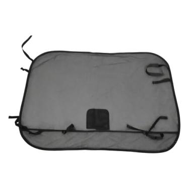 Imagem de Fenteer Divisória de proteção para cães em carros, para bancos da 2ª e 3ª filas e área de carga, com bolso de armazenamento. Cerca de malha transparente preta, 133cm X 97cm