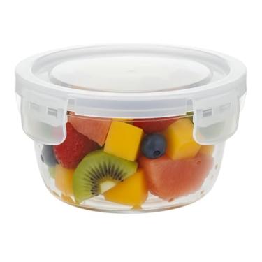 Imagem de Pote Hermético de Vidro 980 ml com Tampa de Trava e Vedação Silicone para Armazenar Alimentos, Freezer e Micro-ondas, Formato Redondo