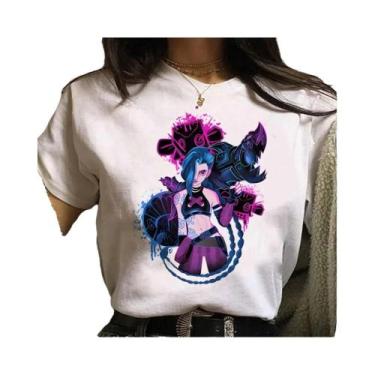 Imagem de Camiseta Unissex Jinx Arcane Monkey Anime Cosplay Estilo Grunge Estéti
