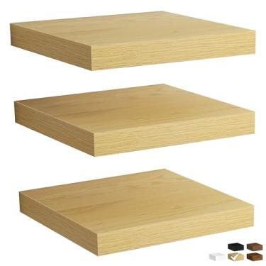 Imagem de Fun Memories Prateleiras flutuantes de madeira rústica para parede, economizam espaço, prateleiras montadas na parede para banheiro, quarto, sala de estar e cozinha, armazenamento e exibição elegantes