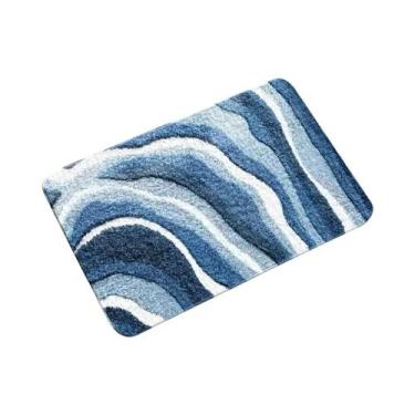 Imagem de Tapete Antiderrapante Blue Wave Para Banheiro, Sala De Estar, Quarto, 