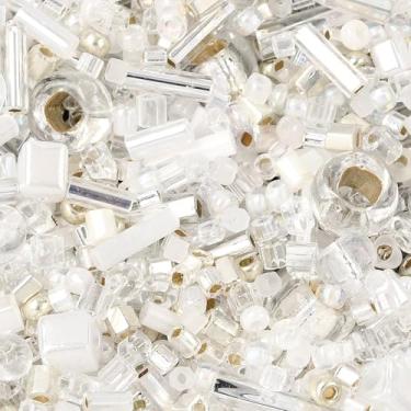 Imagem de Miçangas de vidro sortidas de 10 g minigle de vidro transparente contas de tubo lampwork redondas soltas espaçadoras para pulseiras faça você mesmo, colar, brinco, joias, kits de achados