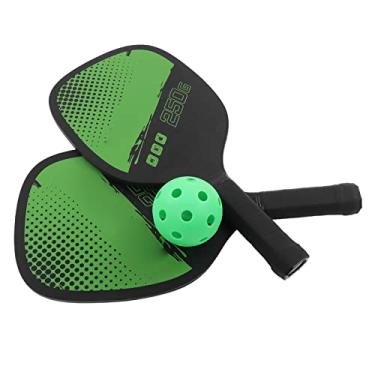 Imagem de HUIOP Conjunto de Raquete de Pickleball, álamo Resistente e Plástico 2 Pás, 4 Bolas Com Saco Armazenamento, Punho Antiderrapante, Design Ergonômico Leve, Ideal para Esportes Ao Ar