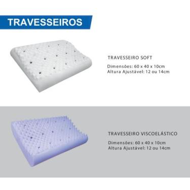 Imagem de Travesseiro ortopédico látex / visco - EKO'7, Branco, G