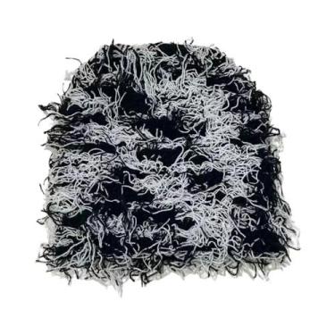 Imagem de Gorro Balaclava Bordado Desgastado, Máscara De Esqui De Tricô Com Etiq