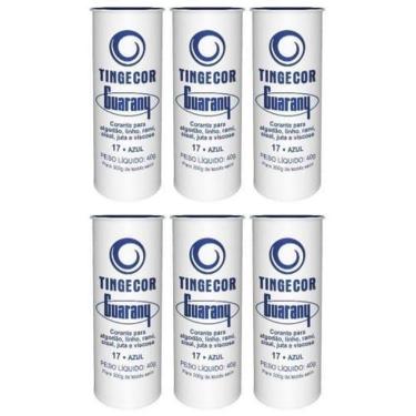 Imagem de Tinta Tecido Tingecor Guarany 40G 6 Unidades Azul
