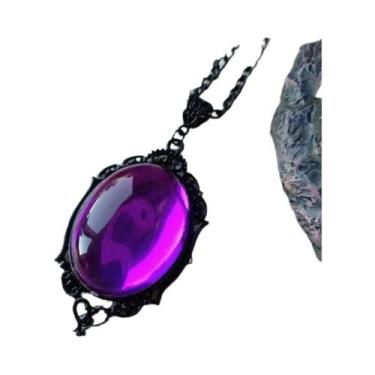 Imagem de Colar Com Pingente Vermelho De Vampiro Em Relevo, Joia Gótica Retrô Pa