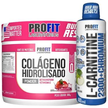 Imagem de L-Carnitine Carnitina Líquida 480ml + Colágeno Hidrolisado 300g - Prof