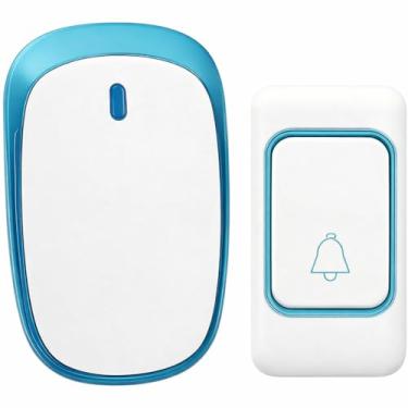 Imagem de Campainha Sem Fio Residencial Bivolt, Longo Alcance, 36 Tipos de Toques, Comunicação com Idosos, Leve e Resistente (Azul)