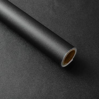 Imagem de Adesivo de renovação de móveis de papel de parede autoadesivo impermeável à prova de umidade lavável fundo adesivo de parede preto 40 * 1000 cm