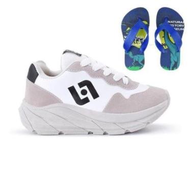 Imagem de Tênis Infantil Masculino Jogger Casual Camurça + Chinelo-Masculino
