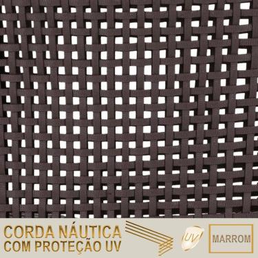 Imagem de Mesa Ascoli 120 Cm Com 6 Cadeiras Cannes De Alumínio Trama Marrom