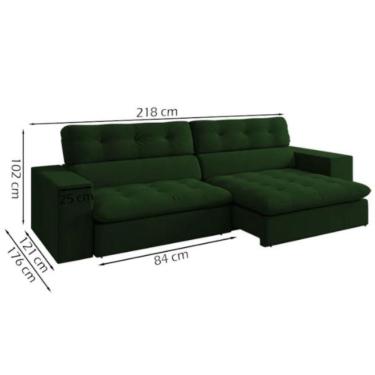 Imagem de Sofá 4 Lugares Valente Retrátil / Reclinável - élpis Móveis Verde