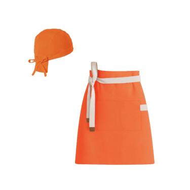 Imagem de Avental de Cintura Laranja e Bandana Restaurante Bar Bistro