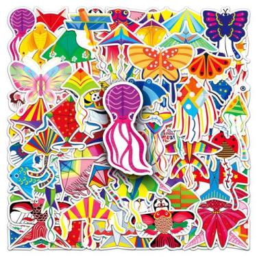 Imagem de Adesivos de pipa, 50 unidades, decalques coloridos e fofos de desenhos