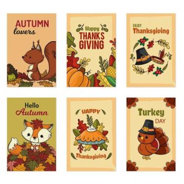 Imagem de Adesivos para decoração de festa de outono de Ação de Graças, 6 peças 