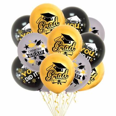 Imagem de Kit de balões para festa de formatura 12 balões de látex de 30 cm - yi