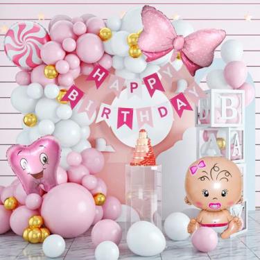 Imagem de Conjunto de balões para chá de bebê, festa de aniversário, 101 unidade