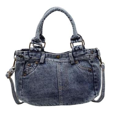 Imagem de Bolsa Messenger, jeans lavada vintage, bolsa tiracolo casual - yiweisa
