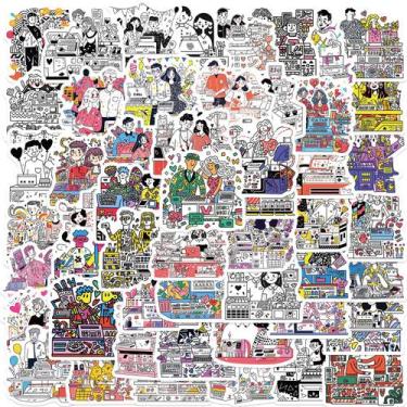 Imagem de Pacote de adesivos Couple Life 60 unidades Creative Cartoon Daily Rel 