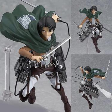 Imagem de Boneco de ação Sajy Attack On Titan Levi Mikasa Eren PVC 15cm - Gloome