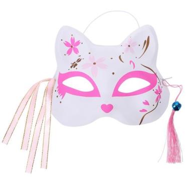 Imagem de Máscara LUOZZY Fox Halloween Cosplay Masquerade para mulheres rosa