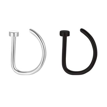 Imagem de Conjunto de argolas para anéis nasais falsos Hocegcuy Silver Faux Nose