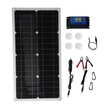 Imagem de Kit de painel solar Haofy 100W monocristalino com controlador 30A