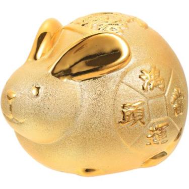 Imagem de Cofrinho STOBAZA Rabbit Ceramic Bunny Year Rabbit Golden