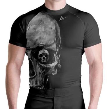 Imagem de Rash Guard AE Face Caveira Manga Curta - Atlética, M, Preto