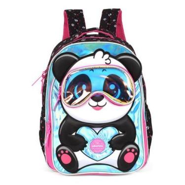 Imagem de Mochila De Costas Infantil Up4You Panda E Gato Fofo - Luxcel
