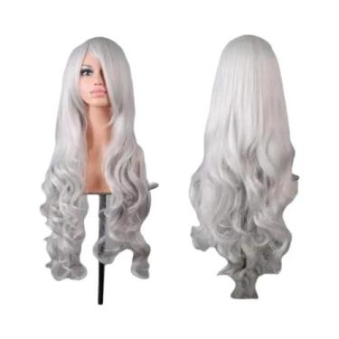 Imagem de Peruca Colorida Para Cosplay Feminino, Cabelo Longo Com Ondas Grandes,