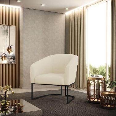 Imagem de Poltrona Sala Decorativa Stella Base Industrial Veludo Cotelê Verde D`Rossi