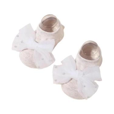 Imagem de Meias Antiderrapantes Para Bebês Com Laço E Design De Barco Em Cartoon