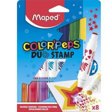 Imagem de Caneta hidrografica colorpeps duo stamp 8 cores   maped   846808