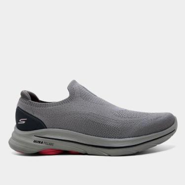 Imagem de Tênis Skechers Go Walk 8 Masculino, Cinza, Vermelho, 41