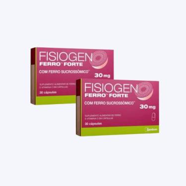 Imagem de Kit 2 Fisiogen Ferro Forte Suplemento Vitamina C 30 cápsulas - 2FISIOG