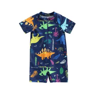 Imagem de Maiô Infantil Masculino com Manga Curta - Proteção UV para Praia e Pis