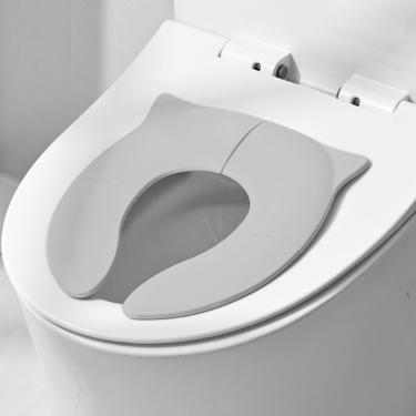 Imagem de Assento Sanitário Dobrável Infantil Redutor Portátil Antiderrapante Cinza Kloof