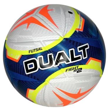 Imagem de Bola de Futsal Fight R2 Techfusion Quadra Indoor e Outdoor Azul Vermelho e Amarelo Dualt