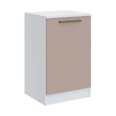 Imagem de Mesa de Cabeceira Modulada Requinte com 1 Porta - Branco Line/Duna Lin