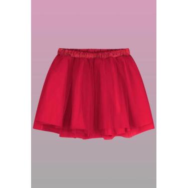 Imagem de Saia Infantil Menina em Tule Kukiê, Vermelho, 10