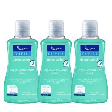 Imagem de Kit 3 Mini Loção Adstringente Facial Nupill Aloe Vera Derme Control 60