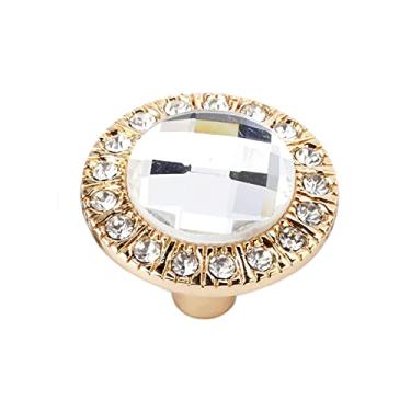 Imagem de 1 conjunto de vidro vestido de vidro mobiliário de cristal handles armário armário pull porta cozinha liga de zinco Único buraco 3.1cm moderno YYDFPIIA (Color : Gold)