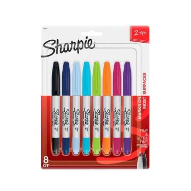 Imagem de Marcador Permanente Sharpie Twin Tip Com 8 Cores