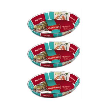 Imagem de Travessa Vidro Marinex Assados e sobremesas 1,6L Nadir 3Un