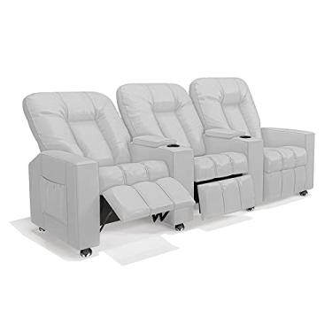 Imagem de Poltrona Reclinável 3 lugares para Sala de Cinema Pequim PU Branco - Gran Belo