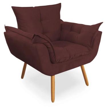Imagem de Poltrona Decorativa Opala Deluxe Suede Marsala