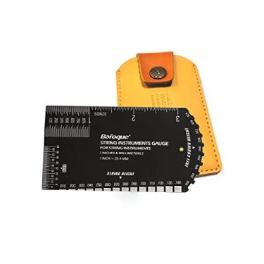 Imagem de NEW Guitar Ruler String Action Ruler Gauge Tool, Fret Rocker Luthier Tool Guitarist Gift, Guitar Set Up Tool Kit for Electric Bass Acoustic Guitar Ukulele Mandolin Banjo -BONUS LEATHER CASE