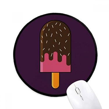 Imagem de DIYthinker Tapete de mouse de sorvete doce crocante com agulha de chocolate para mesa de escritório tapete redondo para computador
